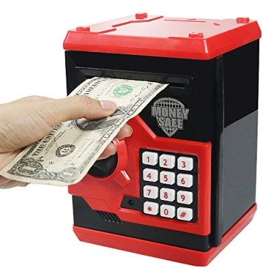 Immagine di HUSAN Salvadanaio Elettronico per Bambini, Password Mini ATM Piggy Bank Giocattolo Regalo di Compleanno Bambini (Rosso)