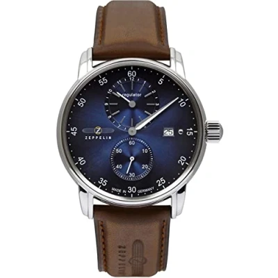 Immagine di Zeppelin, Orologio da polso, 8622 3 Nuova Linea Capitani Automatica 43mm 5ATM, Argento, (Orologio polso analogico, 43 mm)