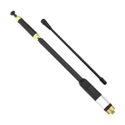 Immagine di ECSiNG Antenna retrattile SMA femmina AL 800 Dual Band VHF/UHF 144/430 MHz compatibile con Baofeng Walkie talkie Quansheng