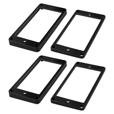 Immagine di Be In Your Mind 4 Pezzi Telaio Pickup Humbucker Anelli Di Montaggio Set Dritto Accessori Per Chitarra Elettrica Plastica Nera