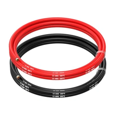 Immagine di MMOBIEL 12 AWG Cavo Elettrico Silicone Gauge (3,31 mm²) in Rame Stagnato 2 Fili Separati Rosso e Nero Ciascuno 1,5 m / 5 ft per RC, Droni, Stampanti 3D, Batterie, Cavi Oratori, Strisce LED