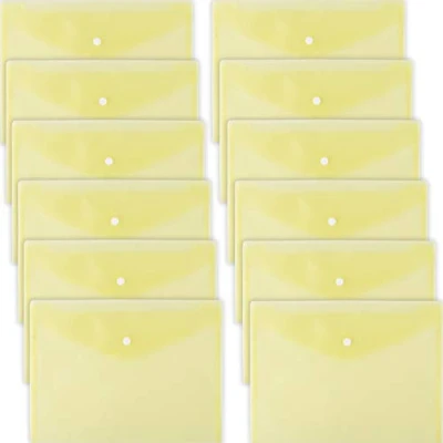 Immagine di D.RECT 5530 Cartella portadocumenti in PP, formato A4, con chiusura a scatto, 12 pezzi, giallo