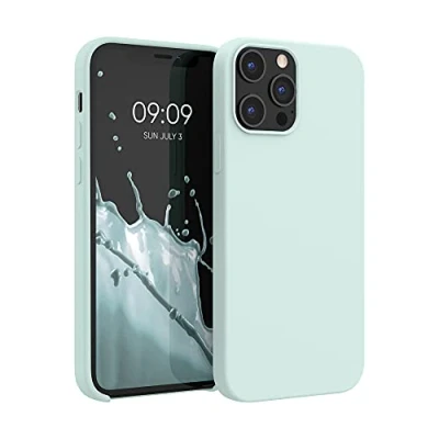 Immagine di kwmobile Cover per Apple iPhone 12 Pro Max Custodia Back Case Smartphone in Silicone TPU Protezione Gommata menta freddo