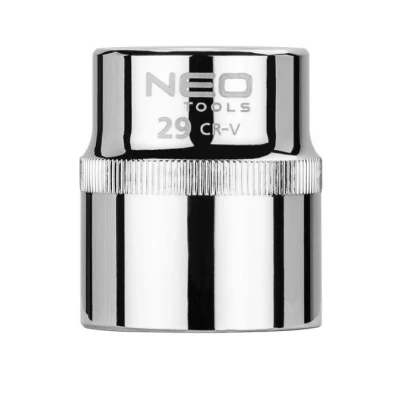 Immagine di NEO TOOLS 08 029 Serie di bussole 1/2 3124 29 mm Acciaio al cromo vanadio SuperLock