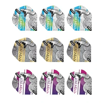 Immagine di RED DRAGON Hardcore Snakebite Coiled Snake Dart Flight Selection Pack 3 Sets per (9 Flights in Total)
