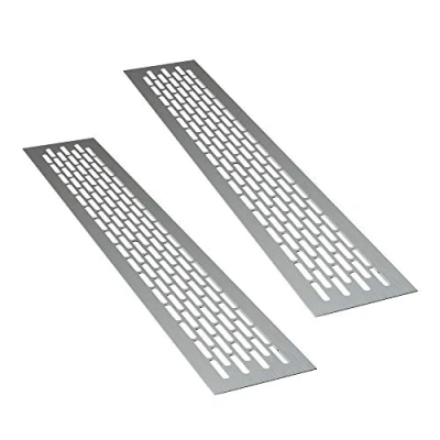 Immagine di sossai® Griglia di ventilazione in alluminio Alucratis (2 pezzo) Rettangolare dimensioni: 80 x 8 cm Colore: alu areazione