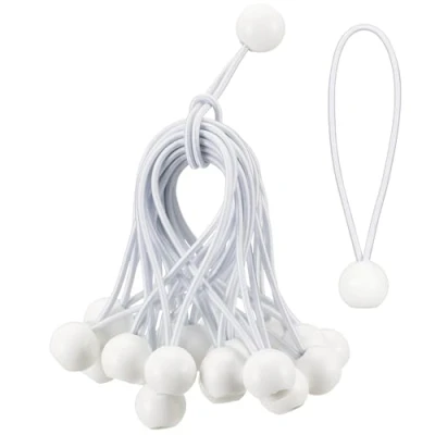 Immagine di PRETEX Corde Elastiche con Sfere Set 25x Corda Elastica per Teloni Elastici 15 cm Bianchi Occhielli e Telo Gazebo Campeggio Striscioni