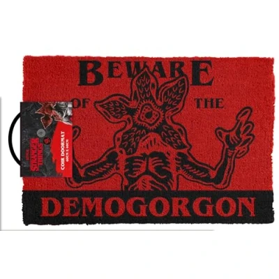 Immagine di Stranger Things zerbino (Beware Demogorgon Design) 40 cm x 60 per interni ed esterni e in fibra di cocco, prodotto ufficiale,