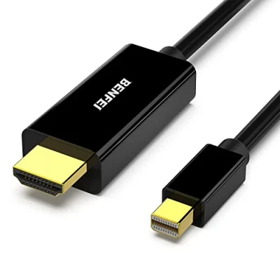 Immagine di BENFEI Cavo da Mini DisplayPort a HDMI, 0,9 m, DP HDMI (compatibile con Thunderbolt) MacBook Air/Pro, Surface Pro/Dock, monitor, proiettore
