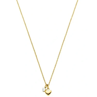 Immagine di Purelei® Collana Brave, da donna in acciaio inossidabile, resistente all&#039;acqua con ciondolo a cuore e pietra preziosa, Lunghezza 50 55 cm, Regalo per (Oro)