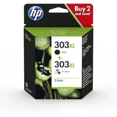 Immagine di HP 303XL Nero e Tricromia, 3YN10AE, confezione da 2 Cartucce Originali ad Alta Capacità, Compatibili con Stampanti Tango, ENVY serie 6200, 7100 7800