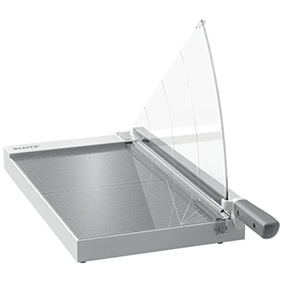 Immagine di Leitz Precision Taglierina a Ghigliottina per l&#039;Ufficio con Lama in Acciaio, Guida Bordo Luminoso, Piano di Taglio Vetro, taglia fino 15 fogli carta formato A3, 457 mm lunghezza