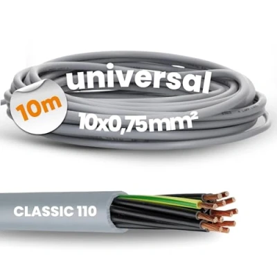 Immagine di Lapp 1119110 Ölflex Classic 110 cavo di controllo in PVC, 10 x 0,75 mm², con conduttore protezione verde e giallo, G0,75 a fili, fili