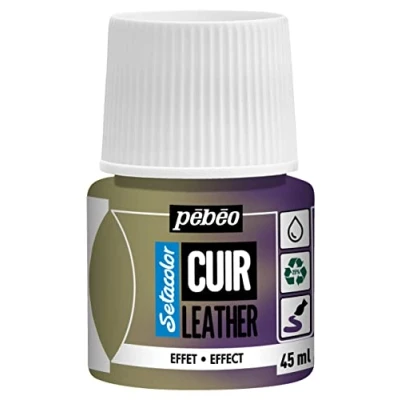 Immagine di Pébéo Setacolor pelle Vernice acrilica per e similpelle Personalizzazione di borse, scarpe, sneaker Resistente a graffi, pieghe abrasioni Effetto bicromatico Giallo/Viola 45 ml