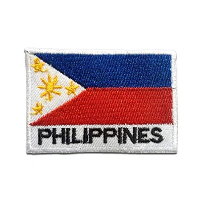 Immagine di Filippine bandiera Toppe termoadesive Patch Toppa ricamate, misura: 5 x 7,2 cm