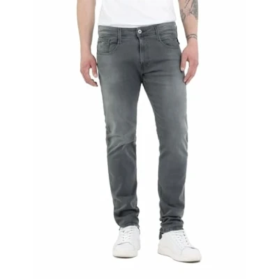 Immagine di Replay Jeans da Uomo Slim Fit Anbass con Power Stretch, Grigio (Grigio Scuro 096), W32 x L36