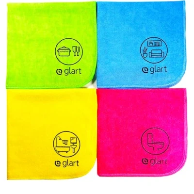 Immagine di Glart 4444, 4 Pezzi Panni in Microfibra 40x40 cm Multiuso Asciugapiatti per la Pulizia Casa Cucina WC Bagno Giardino Ufficio, al posto del Cotone