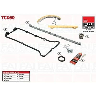 Immagine di FAI AutoParts TCK60 Kit Catena distribuzione con guarnizioni, ruote dentate Simplex, silenziosa SUZUKI: SWIFT 3, IGNIS 2, 4
