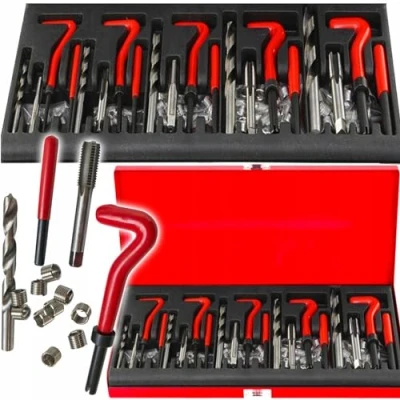 Immagine di Verke Riparazione Filetti Kit 131 Pz Filettatura, Helicoil per Metrici Interni M5 M6 M8 M10 M12, Set Elicoidi Viti e Filettatura Interna