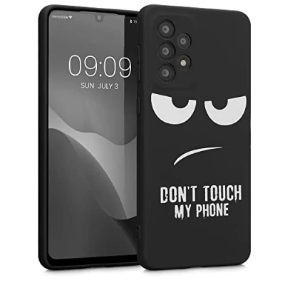 Immagine di kwmobile Cover Compatibile con Samsung Galaxy A33 5G Custodia in Silicone TPU Protettiva Soft Case Don&#039;t touch my phone bianco/nero