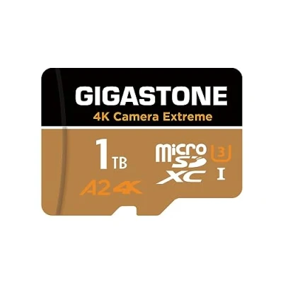 Immagine di [5 Anni Recupero Dati Gratuito] GIGASTONE 1 TB Scheda di Memoria, Camera Extreme MAX, Velocità fino a 160/140 MB/s, per Gopro, DJI, Insta360, 4K Video, A2 V30 U3 MicroSDXC con Adattatore