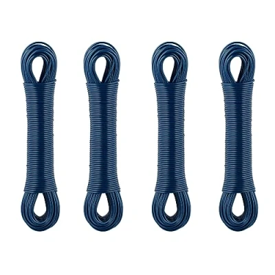 Immagine di Relaxdays Filo Stendibiancheria, Esterno e Interno, Set da 4 Cavi 30 m cad, Tot. 120 m, Stendi Panni Biancheria, Blu, 0.2 x 3000 cm