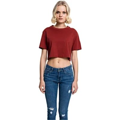 Immagine di Urban Classics Ladies Short Oversized TEE Tshirt basic, Donna, Taglia: Large, Red