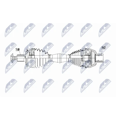 Immagine di NTY NPW ME 064 Albero motore / Semiasse Assale anteriore Dx, 500 Trasmissione automatica, Cambio manuale, a doppia frizione