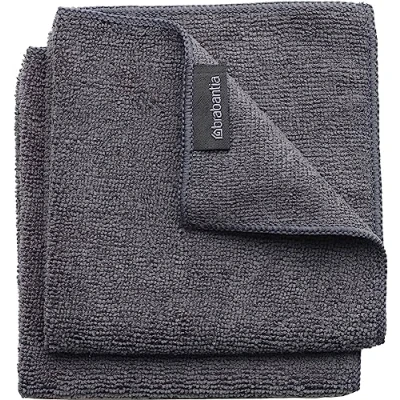 Immagine di Brabantia Sink Side Set 2 Panni Pulizia, Microfibra, Dark Grey