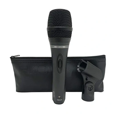 Immagine di Proel EIKON DM220 Microfono dinamico cardioide con filo e interruttore on/off per canto, live. karaoke, Nero (DM220)