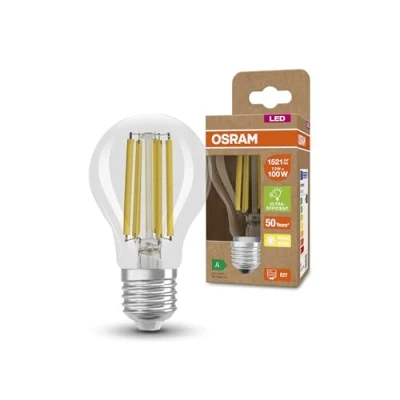 Immagine di OSRAM LED a risparmio energetico, lampadina filamento, E27, bianco caldo (3000K), 7,2 watt, sostituisce la da 100W, altamente efficiente e confezione 1 pezzo