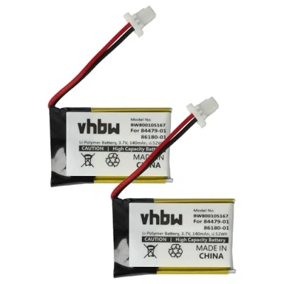 Immagine di vhbw 2x batteria compatibile con Plantronics C054, C054A, C053, C053A, C565, C565 GAP auricolari cuffie wireless (140mAh, 3,7V, Li Poly)