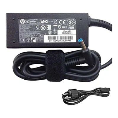 Immagine di HP Adattatore Smart CA da 45 W, Compatibile con i Notebook Spectre, Elite e ProBook, Connettore AC ad Angolo Retto 4,5 mm a 7,4 mm, Lunghezza Cavo 180 cm, Nero