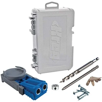 Immagine di Kreg Jig R3 Kit per Falegnameria Pratico Sistema di Foratura Facile Unione Materiali da 12 a 38mm, Include Accessori Fissaggio e Custodia