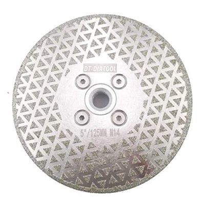 Immagine di DT DIATOOL Disco Diamantato per Taglio e Smerigliatura 125 mm x M14 Lama Sega Elettrolitica Piastrelle Granito Marmo Pietra