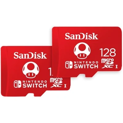Immagine di SanDisk 128 GB microSDXC Scheda per for Nintendo Switch, di memoria con licenza d’uso Nintendo, fino a 100 MB/s UHS I Class 10 U3 (Include 2 scheda)