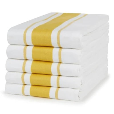 Immagine di Sticky Toffee Strisce per trapano, in Cotone, confezione da 5, 100% cotone Motivo a righe color senape., 5 pezzi
