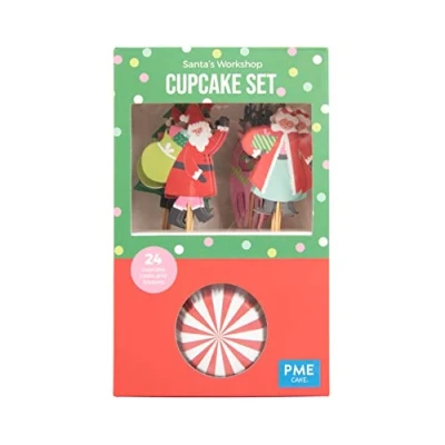Immagine di PME Set per Cupcake Santas Workshop, 24 Pezzi