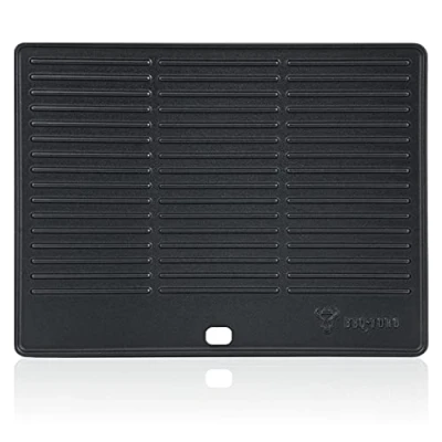 Immagine di BBQ Toro piastra griglia in ghisa 40 x 31 cm reversibile, smaltata può essere utilizzata su entrambi i lati adatta per BBQ, a gas, carbone