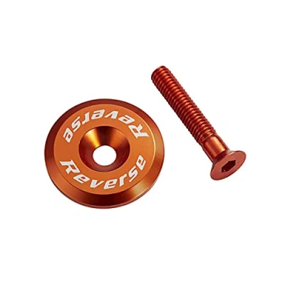 Immagine di Reverse Tappo sterzo in alluminio con vite, arancione scuro