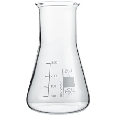 Immagine di neoLab Simax e 1069 Confezione da 10 fiaschette a collo largo 250 ml, in vetro borosilicato 3.3, con graduazione graduazione, resistenti al calore agli agenti chimici