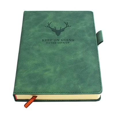 Immagine di Taccuino A5, Quaderno A5 Rilegato con Copertina Rigida e Carta Spessa, Diario a Righe College Portapenne Segnalibro 360 Pagine Ufficio Scuola Lavoro Prendere Appunti (Verde)