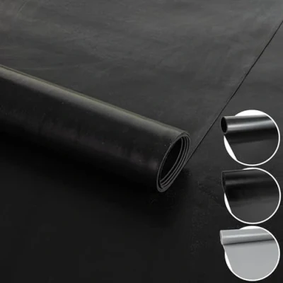 Immagine di ANRO Tappetino protettivo in gomma, al metro, liscio, su entrambi i lati, larghezza 100 cm, spessore 1 mm, colore nero, 60 x cm