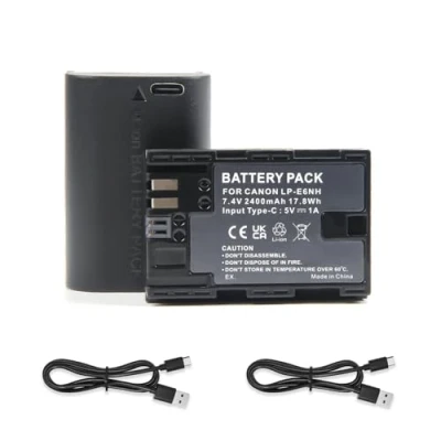 Immagine di Oyomba LP E6NH Batteria per fotocamera con interfaccia di ricarica diretta Type C compatibile Canon EOS R R5 R6 90D 60D 70D 80D 5D II III IV 5Ds, 6D 7D Mark II,