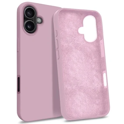Immagine di MyGadget Custodia compatibile con iPhone 16 Plus Hardcase Strato Microfibra &amp; Cover Silicone Resistente Protezione Antigraffio Antiurto Rosa