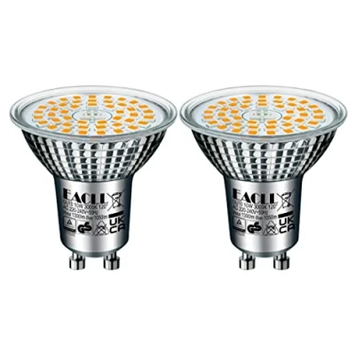 Immagine di EACLL Lampadine LED GU10 10W 3000K Equivalenti a Alogena 140W, Pacco da 2, 1050 lumen luce Bianca Calda. Faretti AC 230V senza Sfarfallio, Angolo di 120 Spot, Non dimmerabile Lampade riflettori