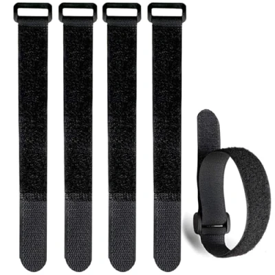 Immagine di 5pcs Fascette Per Cavi Riutilizzabili,Fascette Riutilizzabili Da Fibbie,Fascette Fermacavi Cavi,Stringicavi Regolabili Del PC,Organizzare Cavi,TV, Scrivania,20 x 500mm,Nero