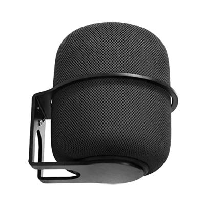 Immagine di Growalleter Supporto da Parete in Metallo per 2023 HomePod di Seconda Generazione/1a Generazione Altoparlante, Salvaspazio Compatibile con 2a/1a Gestione dei Cavi (Nero)