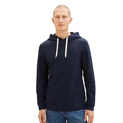 Immagine di TOM Tailor Felpa con cappuccio, Uomo, Taglia: 4XL, Sky captain blue