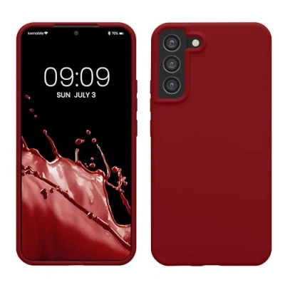 Immagine di kwmobile Cover per Samsung Galaxy S22 Plus Custodia Back Case Smartphone in Silicone TPU Protezione Gommata rosso rabarbaro